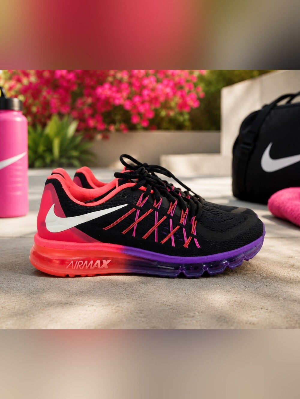 Nike Women’s Air Max Running Shoe - Black/Pink/Purple